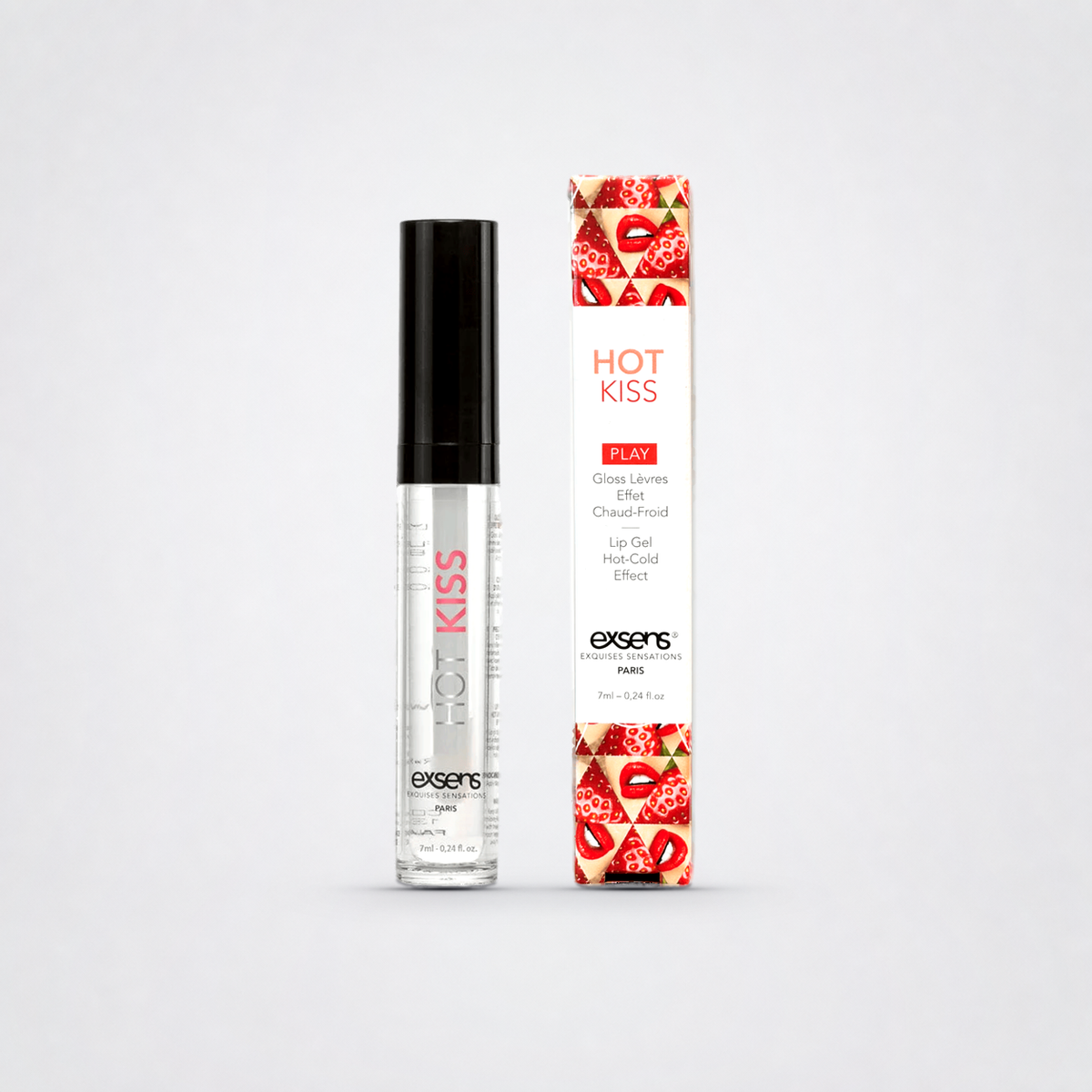 Hot Kiss Arousal Lip Gel on The Luv Coach approved neutral studio background