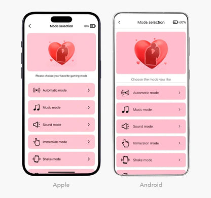 iToys app mode selection screen on Apple and Android phones