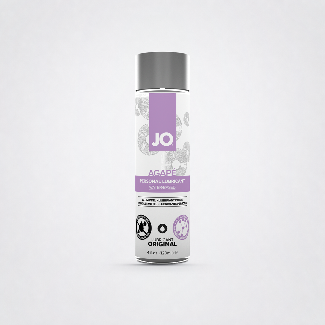 Jo Agapé Amazing Water Based pH balanced Lubricant on The Luv Coach approved neutral studio background