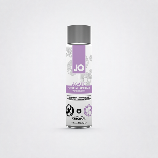 Jo Agapé Amazing Water Based pH balanced Lubricant on The Luv Coach approved neutral studio background
