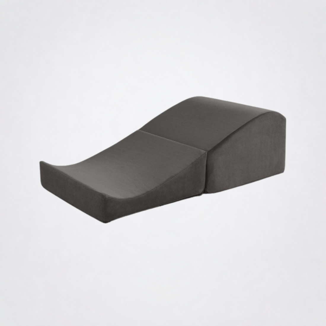 Flip Ramp with Cover (discreet!) - Turns into an ottoman on The Luv Coach approved neutral studio background