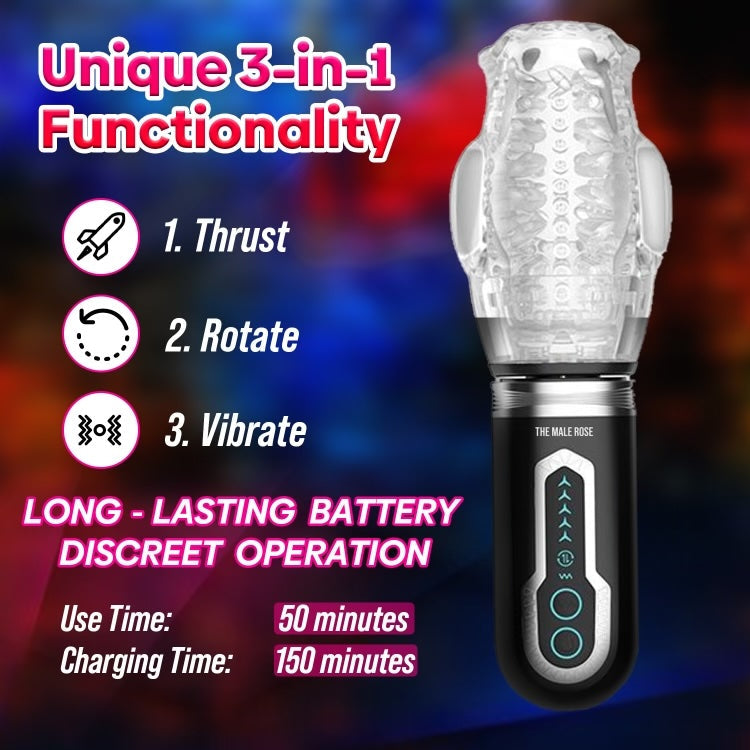 Male Rose 3 thrust, rotate, and vibrate feature overview