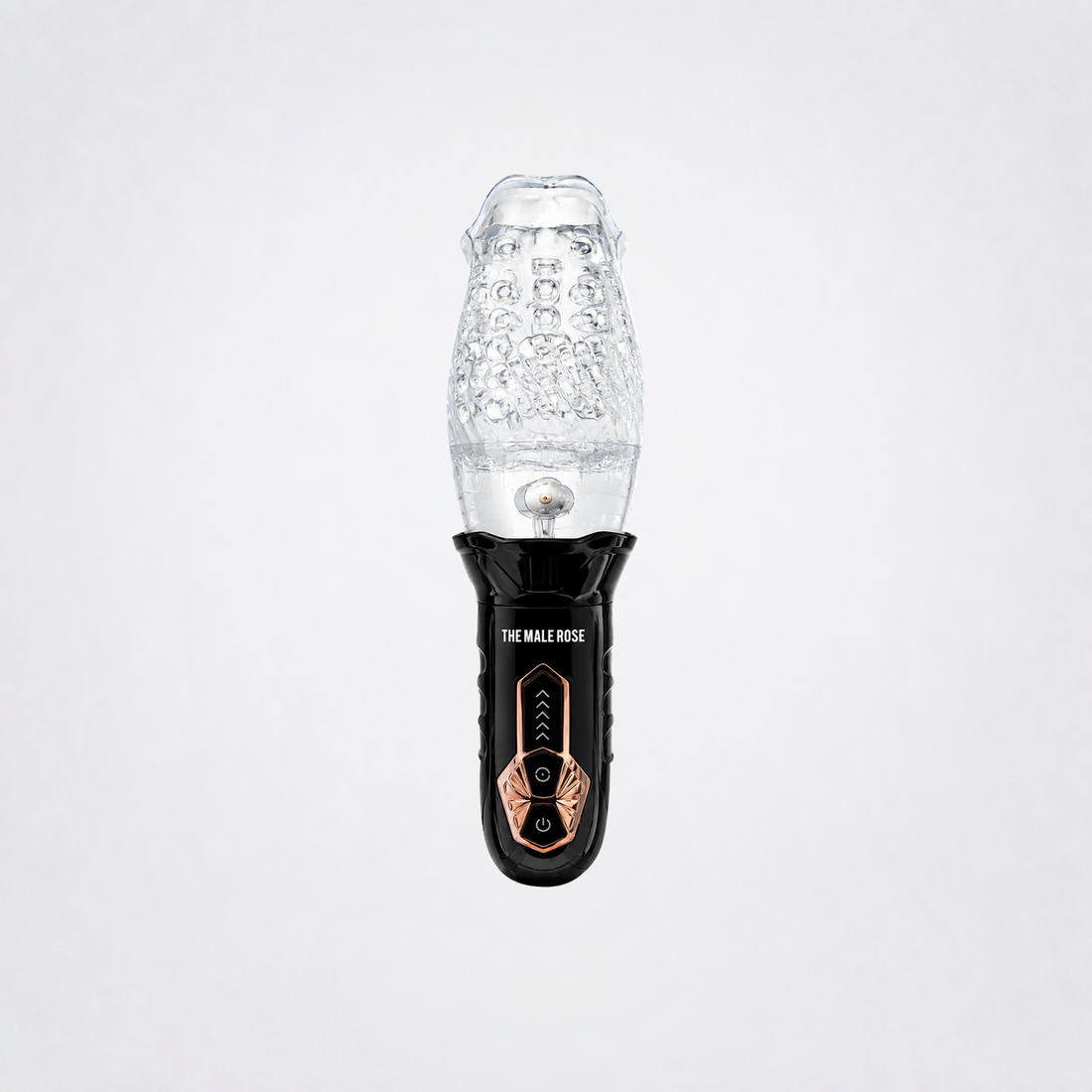 The Male Rose Gawk Gawk 3000 rechargeable rotating masturbator on a neutral grey studio background