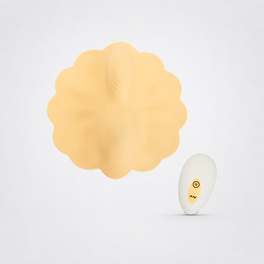 Petal Pleaser with remote on the Luv Coach grey studio background