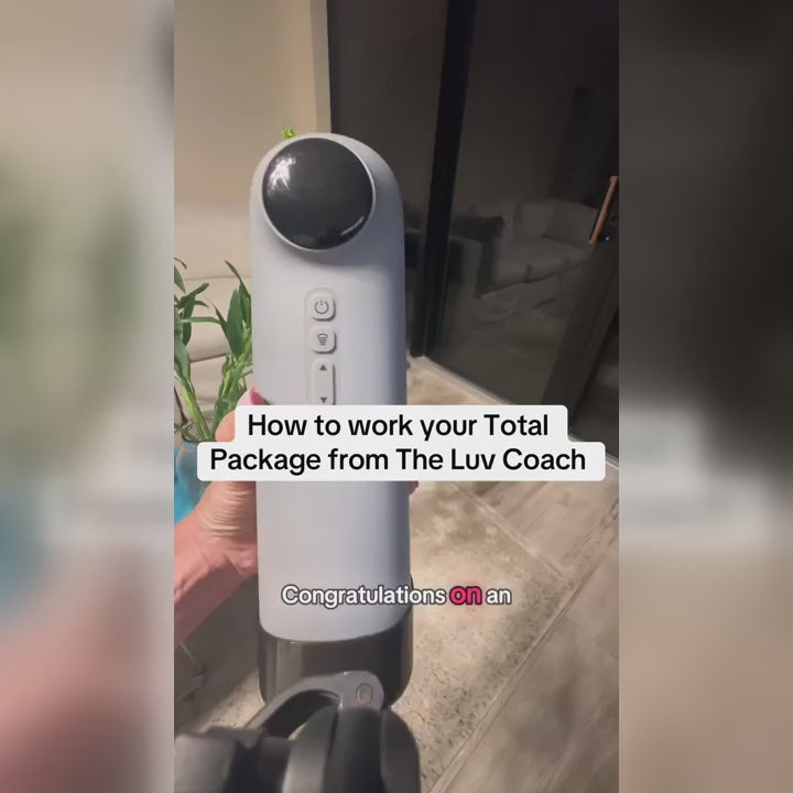 Dana explains how to operate the Total Package Deluxe in a square-format video