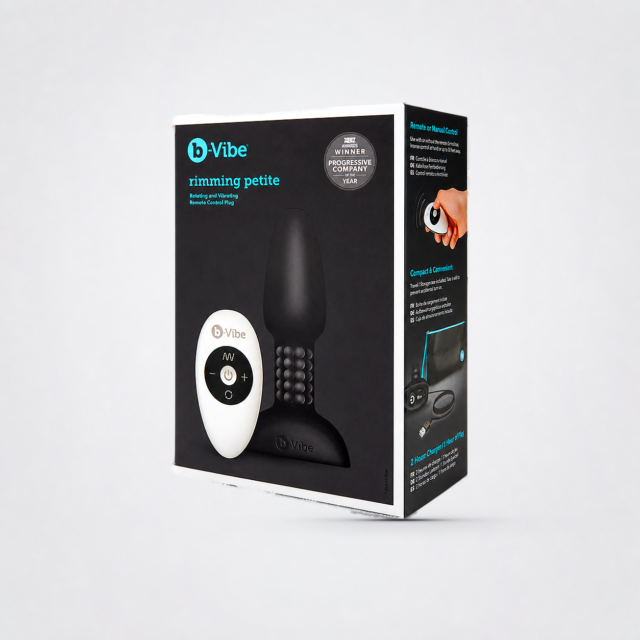Rimming Petite Backdoor Vibrating Plug with Remote Control on a light neutral studio background
