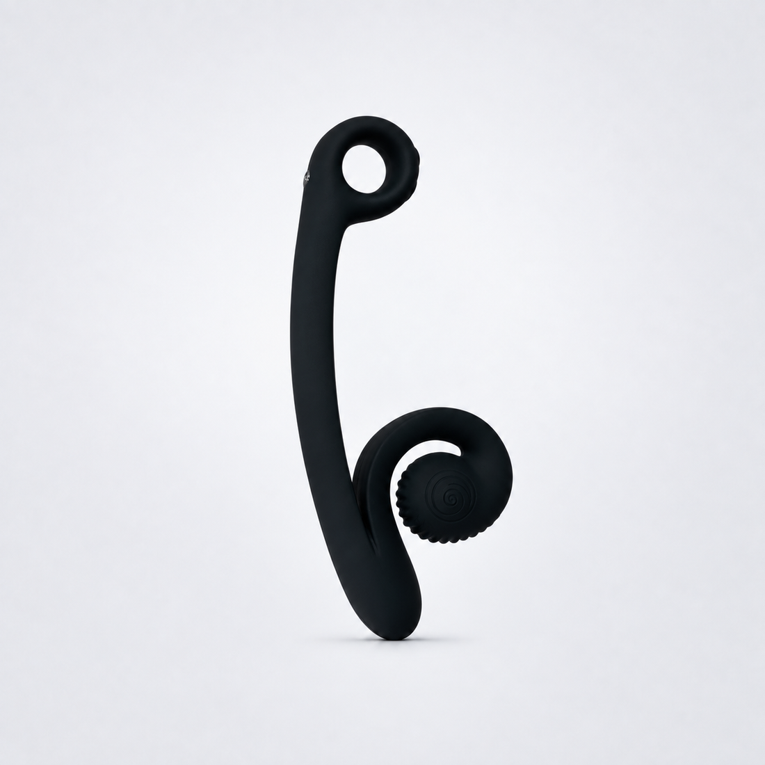 Black Snail Curve dual stimulator on a cool gray studio background