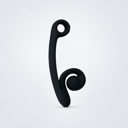 Black Snail Curve dual stimulator on a cool gray studio background