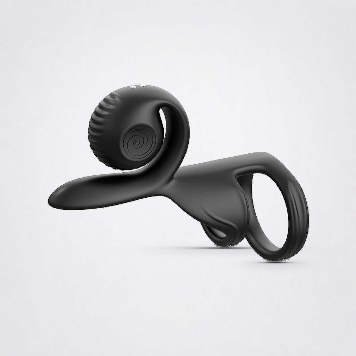 Snail Jovi couples ring in black on the Luv Coach neutral studio background