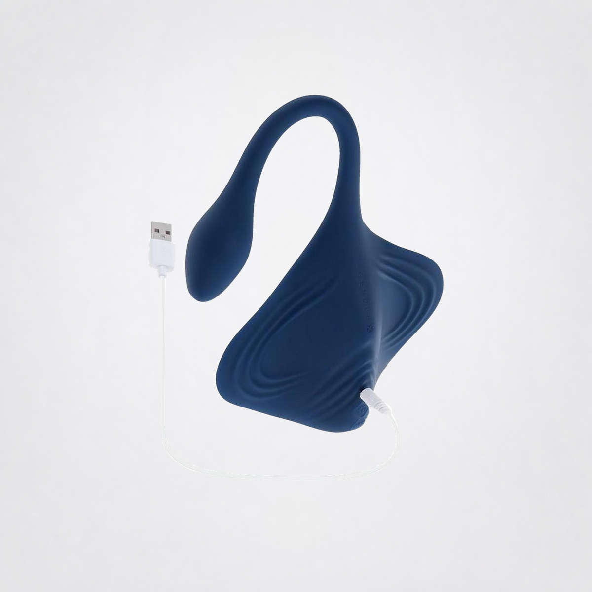 Blue Stingray Grinder with included USB charging cable connected