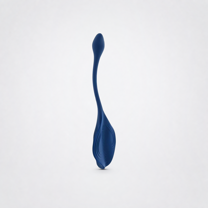 Side profile of the blue Stingray Grinder showing its flexible tail
