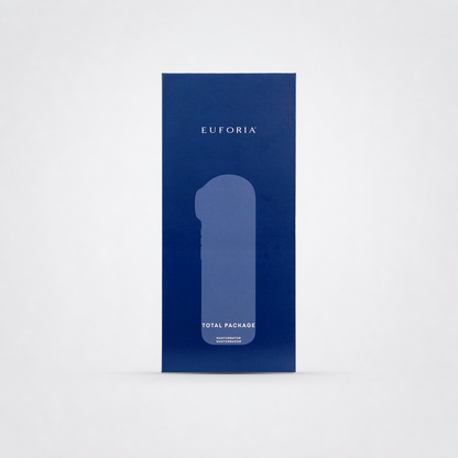 Total Package Deluxe product and retail packaging on the Luv Coach gray studio background