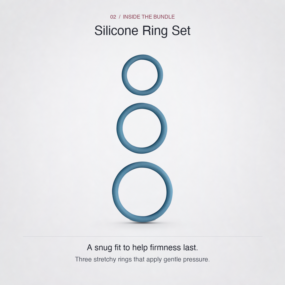Three silicone rings with supportive pressure information