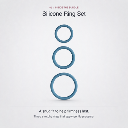 Three silicone rings with supportive pressure information
