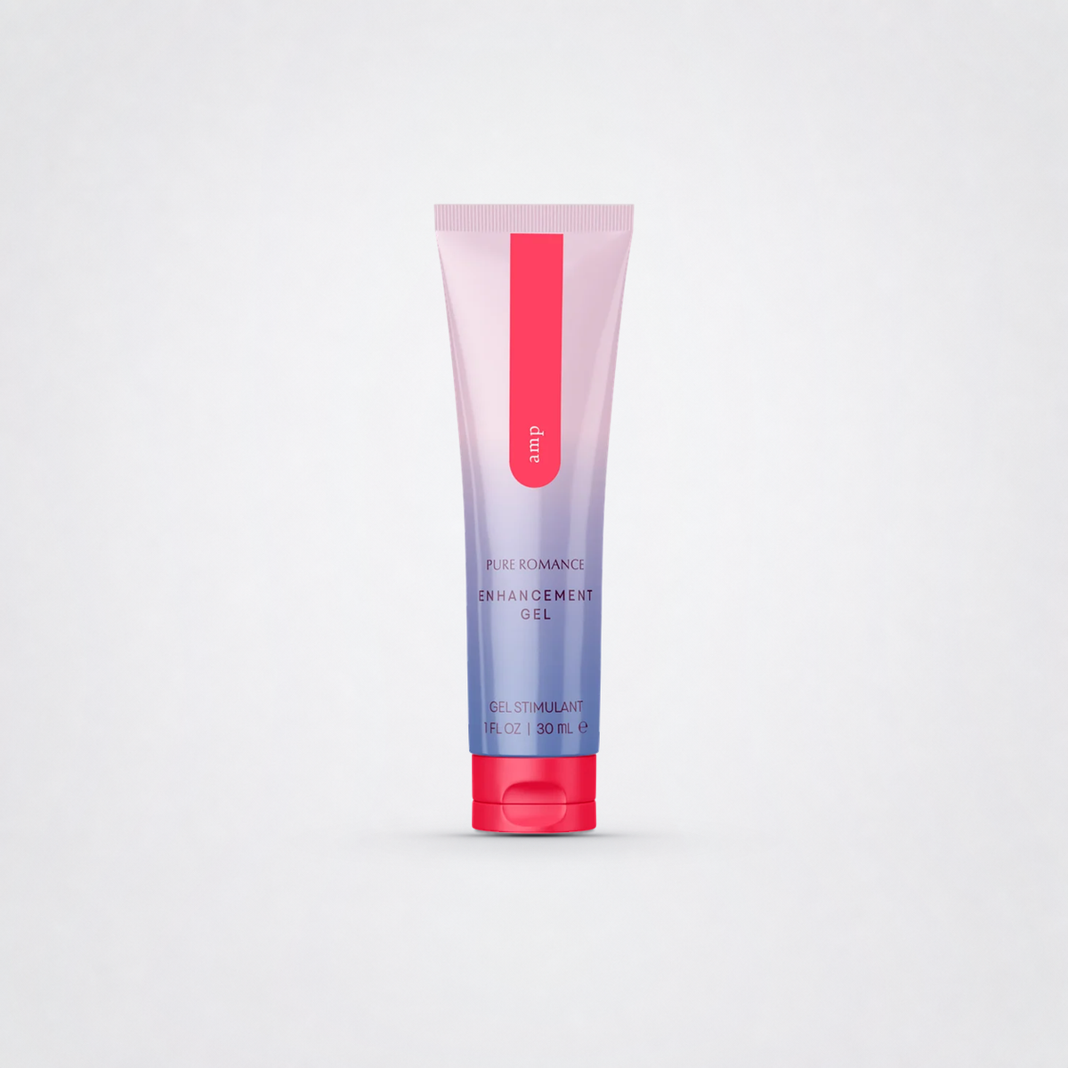 Amp enhancement gel tube on a neutral grey studio background