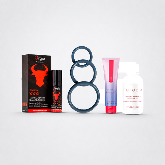 Ultimate Power Hard for Him bundle on the Luv Coach neutral studio background
