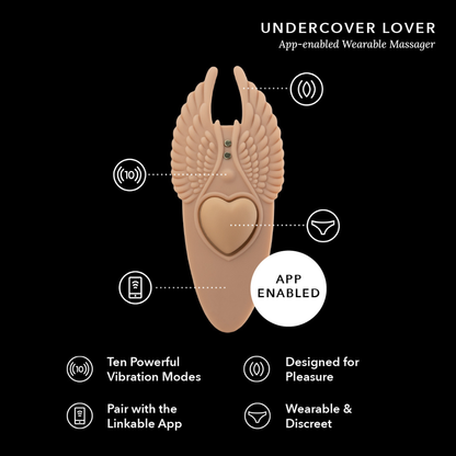 Undercover Lover app-enabled wearable massager features and vibration modes