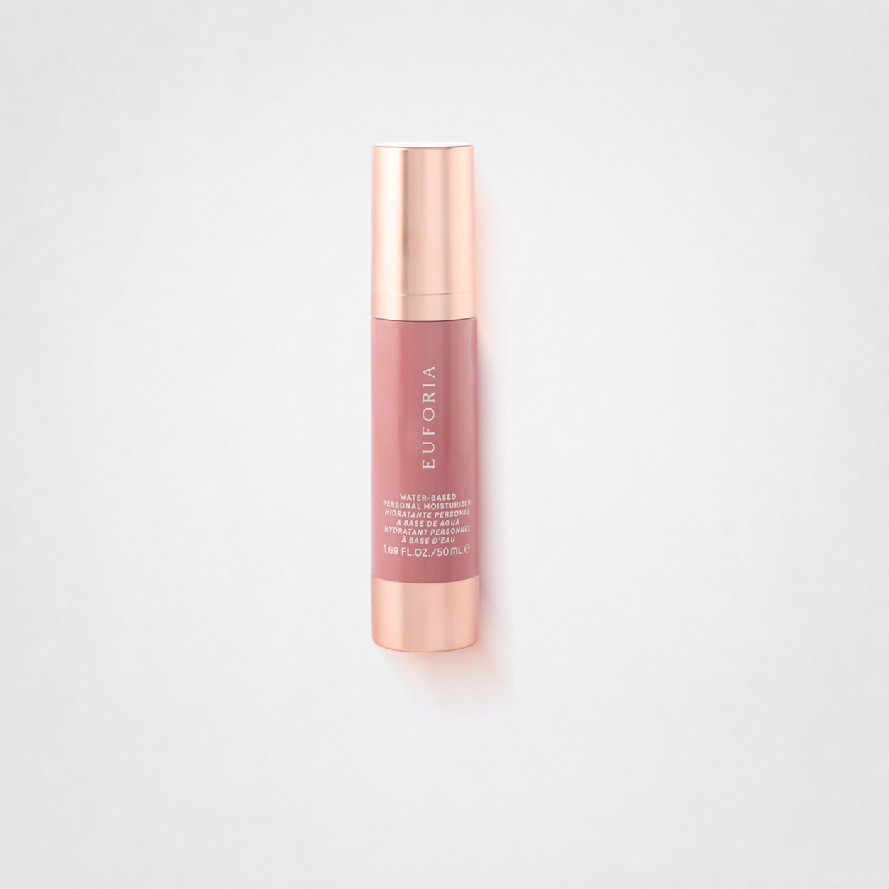 Euforia Water-Based Personal Moisturizer on neutral grey background