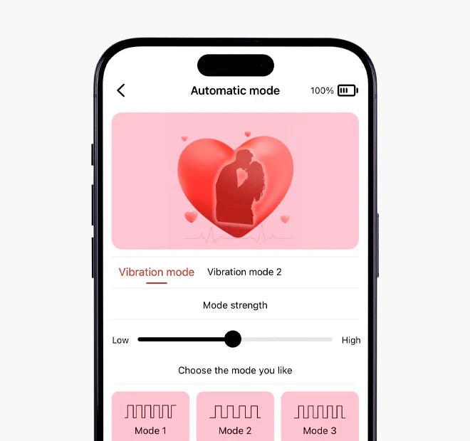 Automatic Mode pattern and strength controls in the iToys app