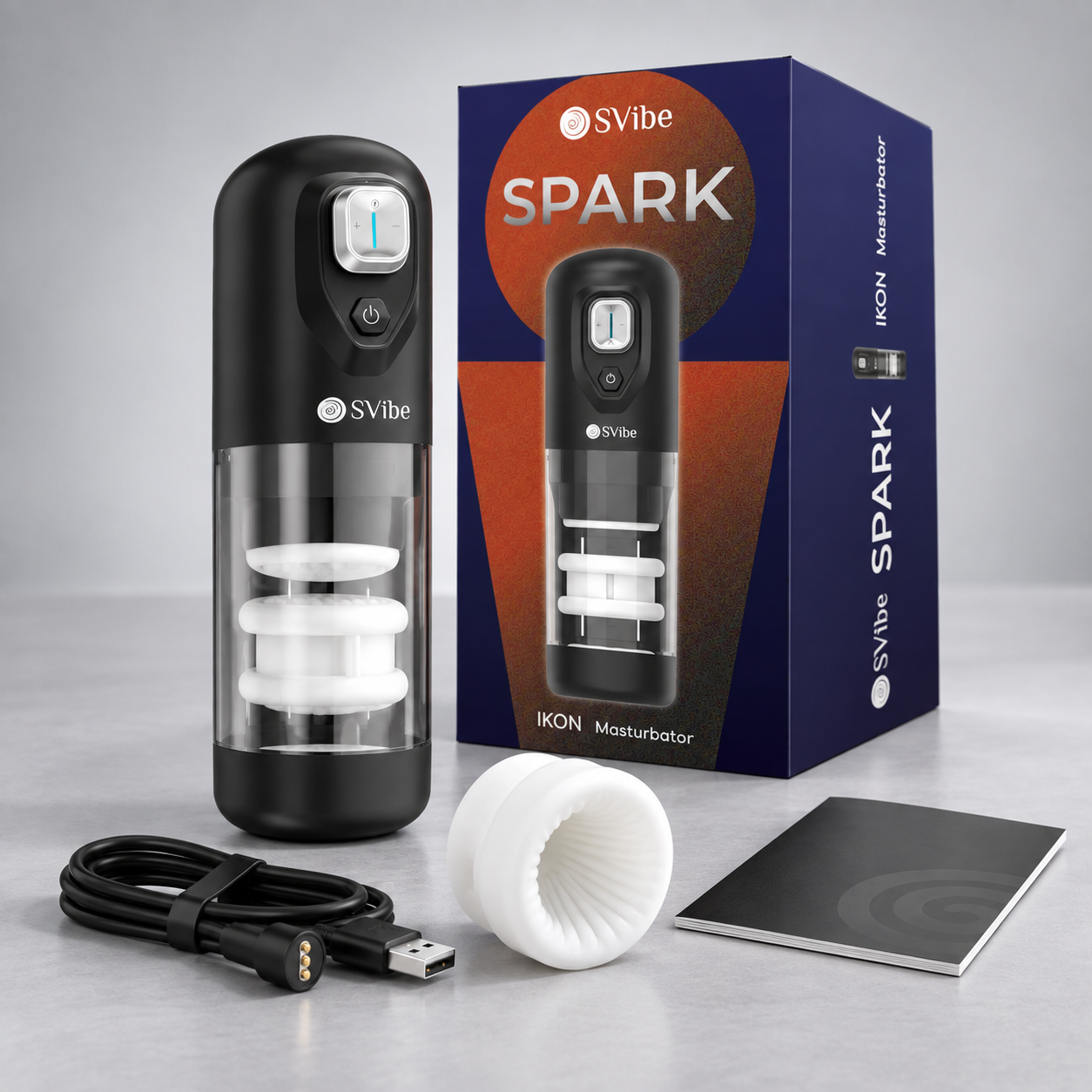 Spark premium system with device, retail box, magnetic charging cable, replacement ring and instruction manual